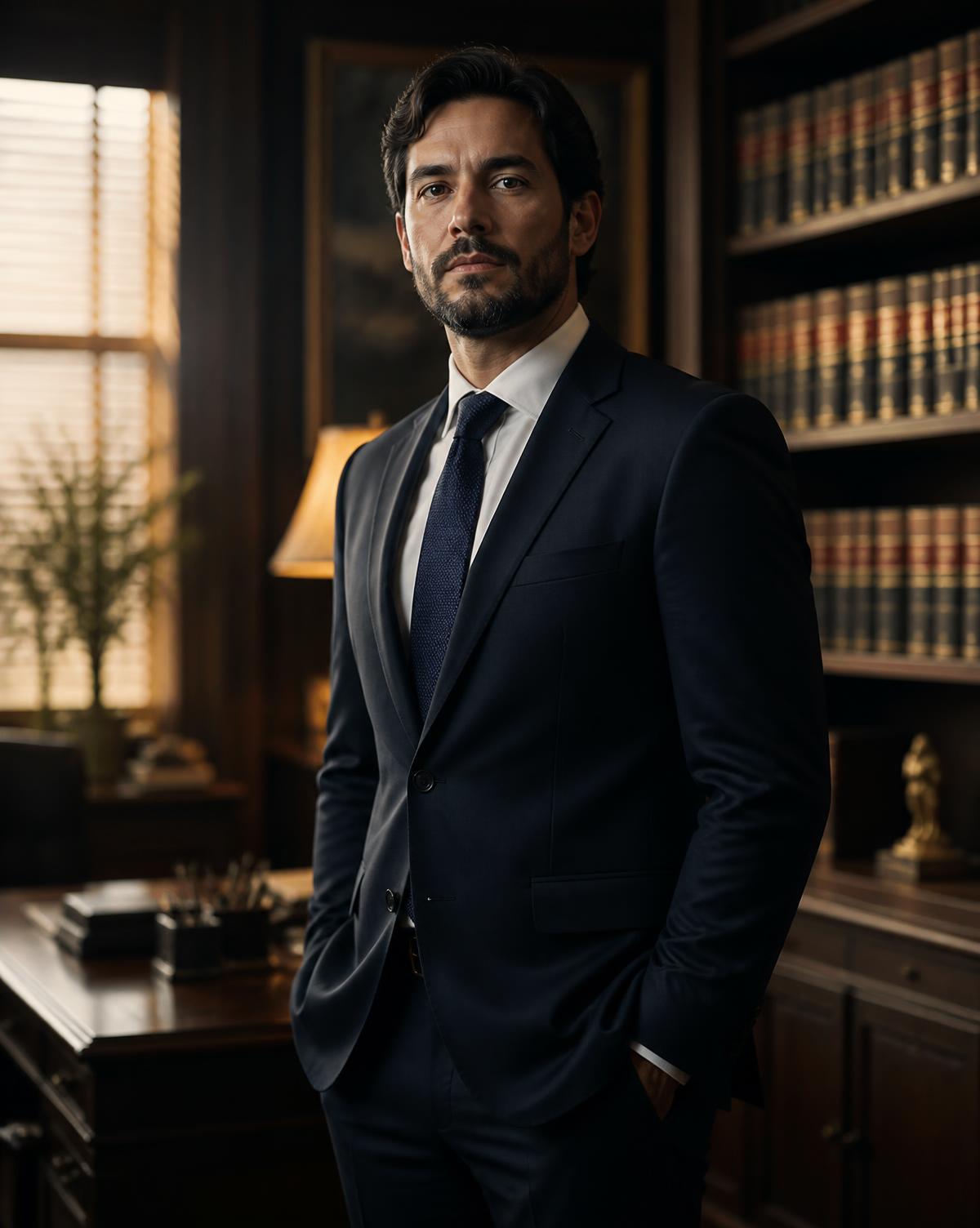 Dr. Rafael Monteiro, advogado criminalista no Rio de Janeiro, em seu escritório